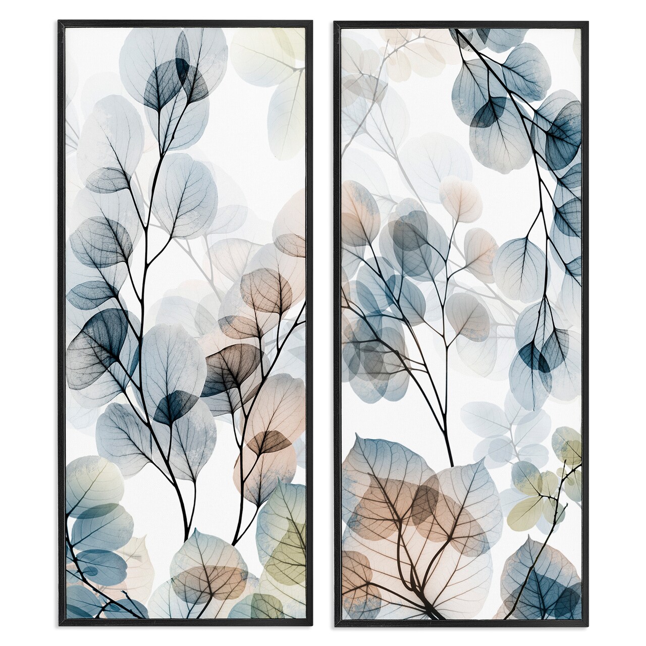 Stupell Industries Elegant Abstract Botanical Plant Leaves Framed Giclee Art